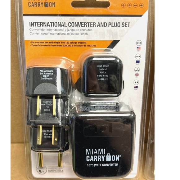Miami CarryOn Step-down Travel Voltage Converter and Adapter Kit with Pouch *NEW - Picture 7 of 8